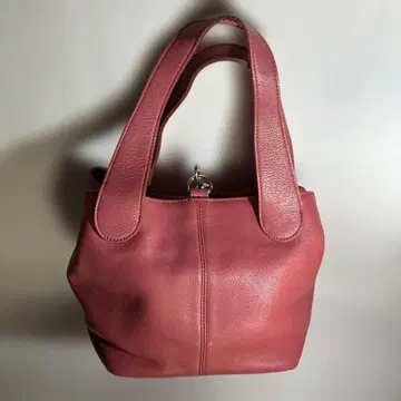 소가죽 큐브 백 핑크