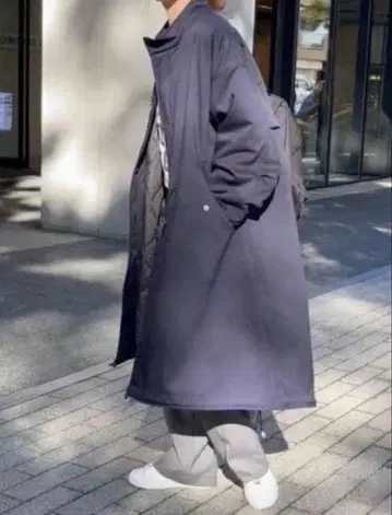 스픽 앤 스팬 네이비 롱 모즈 코트 사이즈 38