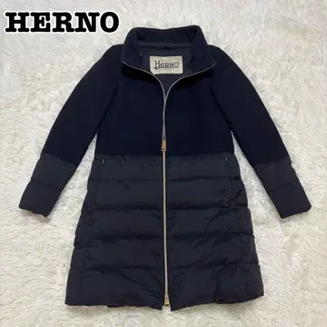 [ 컨디션 최상 ] HERNO 울 다운 자켓 절개 네이비 M890