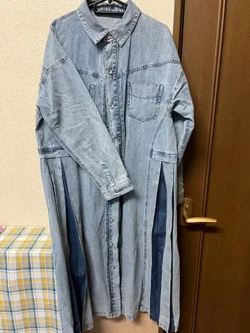 데님 셔츠 원피스 긴팔 라이트 블루