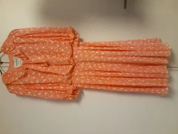 7부 소매 롱 원피스