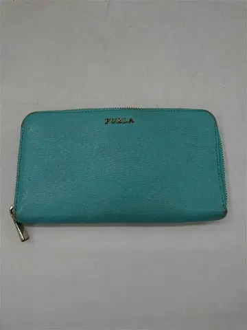 훌라 FURLA 라운드 지퍼 장지갑 터콰이즈 계열 여성용