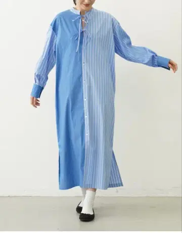 MILKFED 스트라이프 긴팔 셔츠 원피스