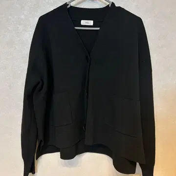 블랙 가디건 울 혼방 이에나
