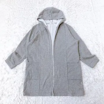 bi abbey 후드 부착 토퍼 가디건 버튼리스 겉옷 안감 샤기