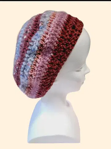 [ 핸드메이드 ] 핑크 계열 모자 (베레모)