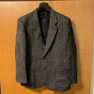 그레이 계열 트위드 테일러드 자켓 베리본