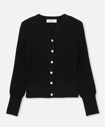 룰루 윌비 키 넥 리브 가디건 블랙 알아바일