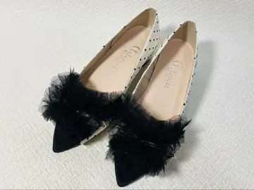 MH16 새상품 artemis by DIANA 튤 프릴 펌프스 22.5