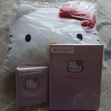 헬로키티 미니 쿠션, 카드 수납 파일, 노트 3종 세트