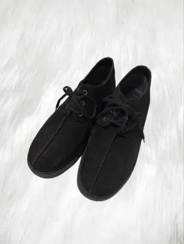 리얼 가죽 스웨이드 신발 블랙 27cm