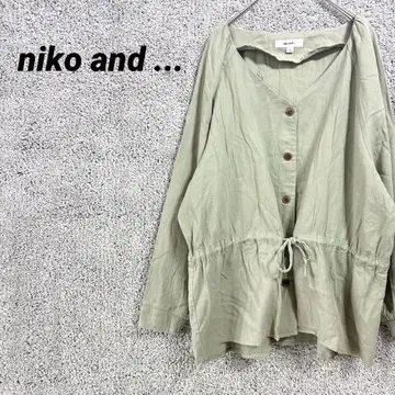 3419 니코앤드 드로스트 튜닉 셔츠 탁한 그린 L~XL 블라우스