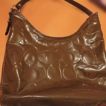 브라운 엠보싱 가공 숄더백