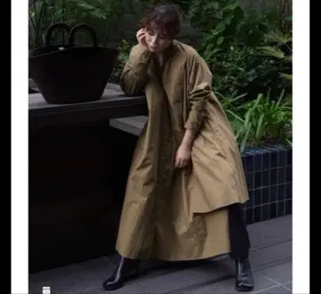 ETRE TOKYO 디자인 턱 셔츠 원피스 카키