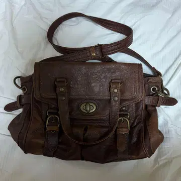 moussy 브라운 가죽 숄더백