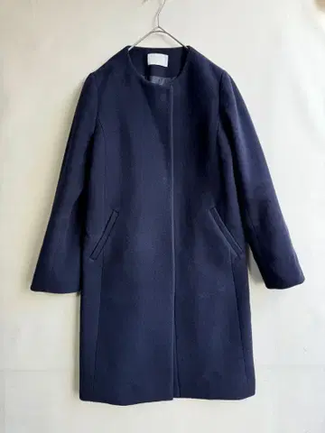 anysis 애니시스 여성용 울 노카라 코트 XL 네이비