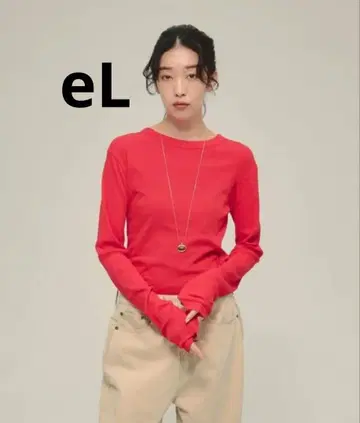 지나시스 [ eL ] Sheer FitRib Pullover 레드