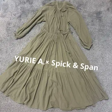 YURIE A. x Spick & Span 2WAY 개더 드레스 카키
