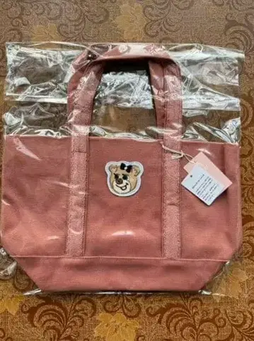 올드 테디걸 와펜 토트백 핑크 (소)