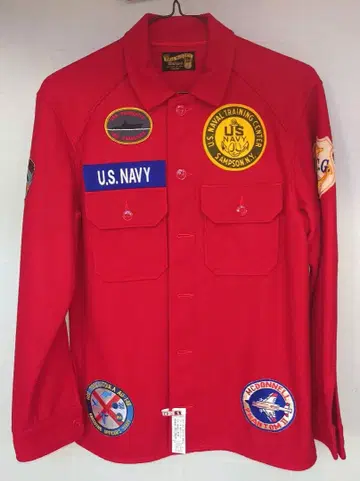 리얼 맥코이 U.S. NAVY 수베니어 울 셔츠 Size L 미사용품