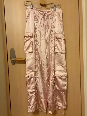 핑크 새틴 카고 팬츠 걸리시 아르카나 아카이브