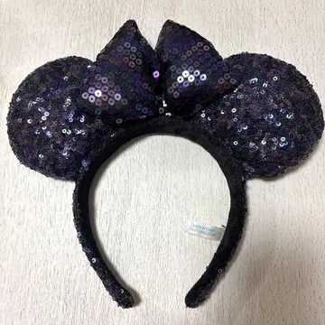 디즈니 머리띠 스팽글 퍼플