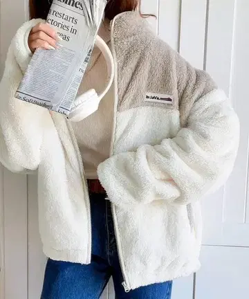 미사용 JaVa 자바 여성용 보아 플리스 자켓 M