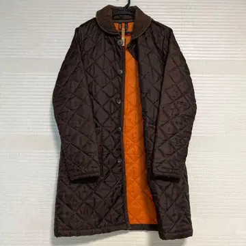 레어 색상 내 오렌지 LAVENHAM 브라운 색상 퀼팅 자켓