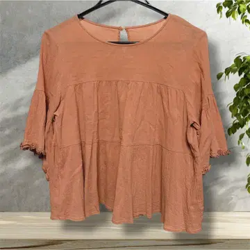 URBAN RESEARCH 오렌지 프릴 코튼 튜닉 5부 소매