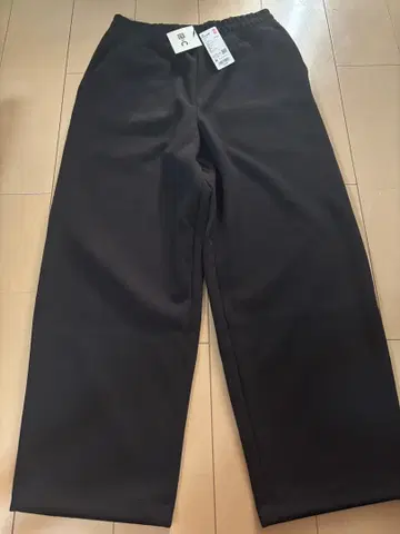택 포함 새상품 UNIQLO 유니클로 맨투맨 와이드 팬츠 M 블랙