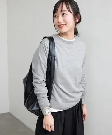 11/26까지 SLOBE IENA 워셔블 플레인 니트 그레이