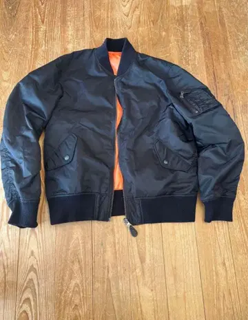 AVIREX PX MA-1 블랙 오렌지 L 플라이트 자켓
