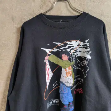 00s 해외 팬 아트 리바이 병장 맨투맨 레어 블랙