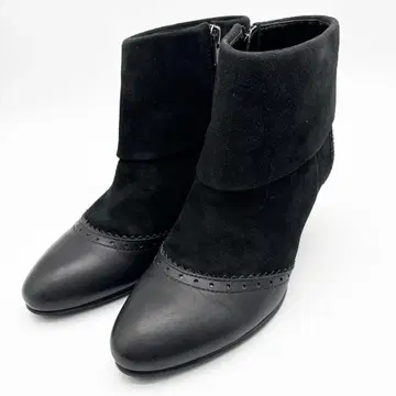 새상품급 긴자 카네마츠 숏부츠 방수 블랙 스웨이드 가죽 22.5cm