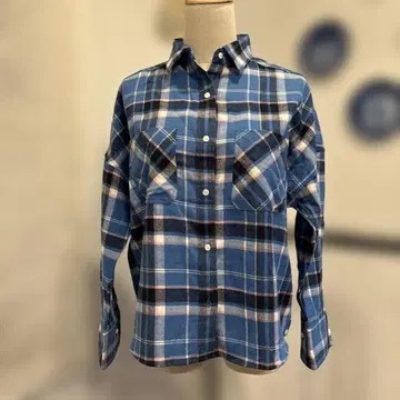SHIPS 블루 체크 긴팔 셔츠