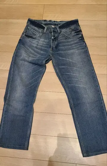 스트레이트 레그 데님 팬츠 다크 블루