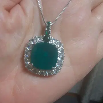 인공 에메랄드 여성용 펜던트 목걸이