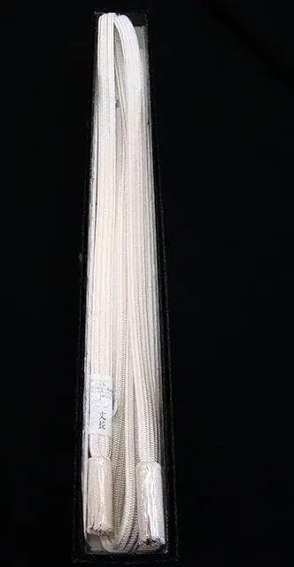 새상품 롱 사이즈 오비 요리후사 순수 실크 일본제 화이트 미사용 B337