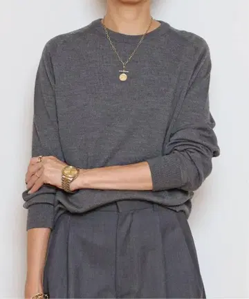 미사용 새상품 2025AW 그레이 WISH 크루넥 풀오버