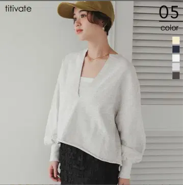 titivate 그레이 긴팔 상의 L 사이즈