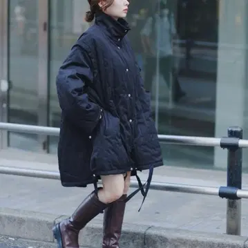 새상품급 Kastane 퀼팅 리버서블 코트 1 블랙 0705