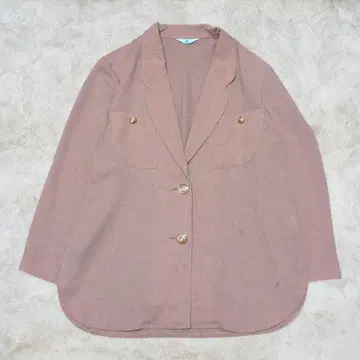 테일러드 자켓 핑크 베이지 M 얇은 소재 캐주얼 여성용