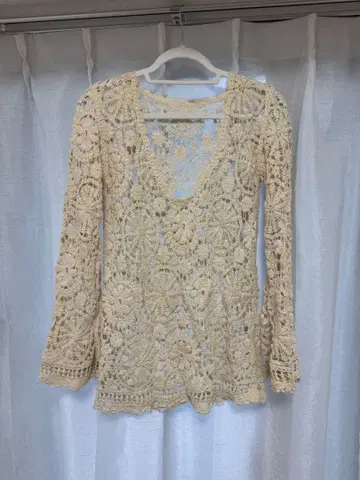 FREAKS STORE 크로셰 라이크 브이넥 풀오버