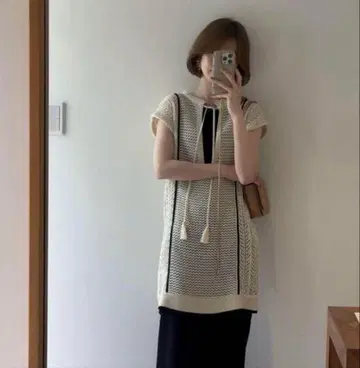 새상품 Eaphi 더블 라인 니트 베스트