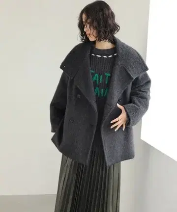 샤기 2WAY 미들 코트