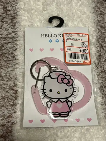 헬로키티 아크릴 키링 핑크 하트 카라비너