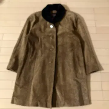 11.25 POUR ELLES 가죽 코트 베이지 레오파드 무늬 F