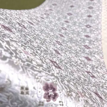 순수 실크 후쿠로 오비 [자수 꽃 문양]