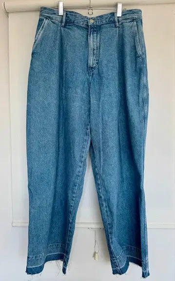 미사용품 ZARA 자라 라이트 블루 와이드 데님 팬츠 배기 34인치