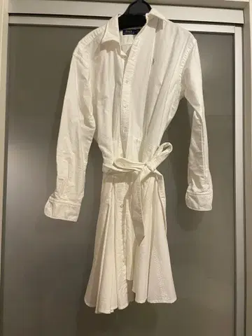 폴로 랄프 로렌 화이트 셔츠 원피스 긴팔